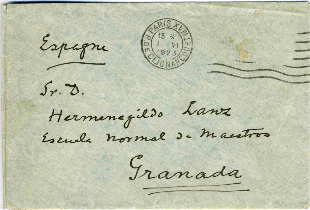 sobre carta Manuel de Falla- H. Lanz 01.06.1923