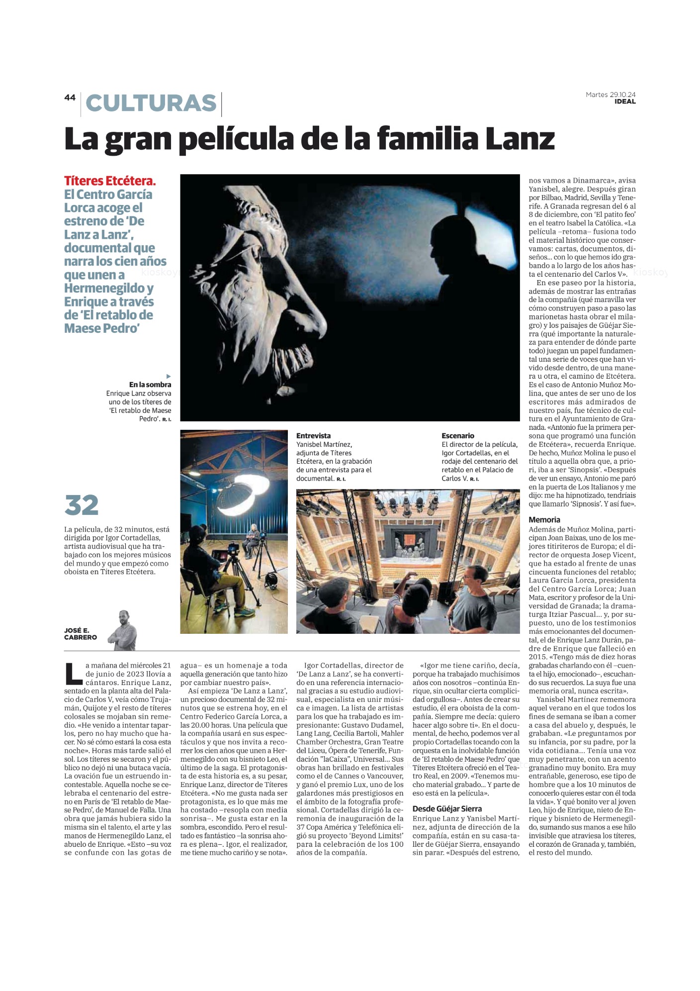Documental DE LANZ A LANZ Sumplemento Culturas, periodico Idealdeal_reportaje Reportaje sobre el documental DE LANZ A LANZ. Suplemento Culturas, periodico Ideal